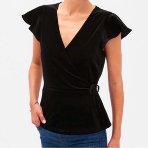 Banana Republic Size black XS Velvet Wrap Top
